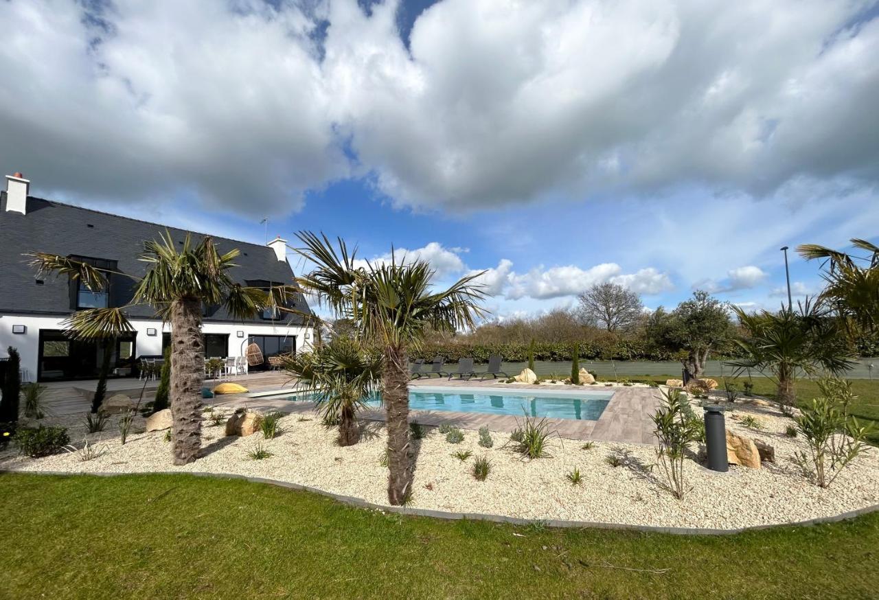 Superbe Villa Tout Confort Avec Piscine Chauffee Er Couverte Et Spa A 2 Pas De La Plage 富埃南 外观 照片
